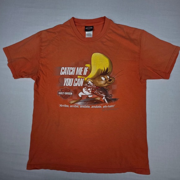 Harley-Davidson Other - Harley-Davidson Looney Tunes Speedy Gonzales Graphic TShirt Mens L Orange Cotton